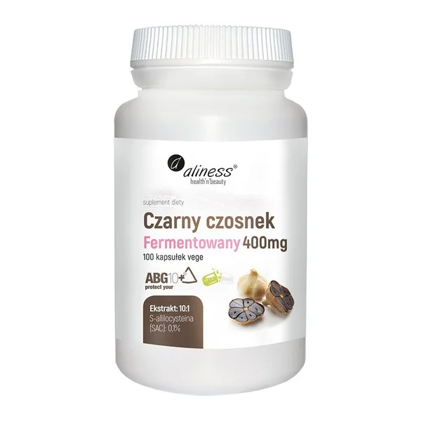 Czarny czosnek fermentowany 400 mg 100 kapsułek [Aliness] - Aliness Health'N'Beauty