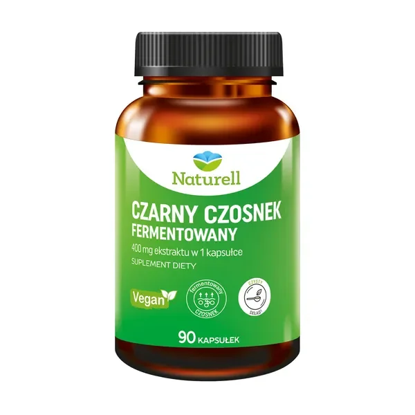 Czarny Czosnek Fermentowany 400mg 90 kapsułek [Naturell] - Naturell