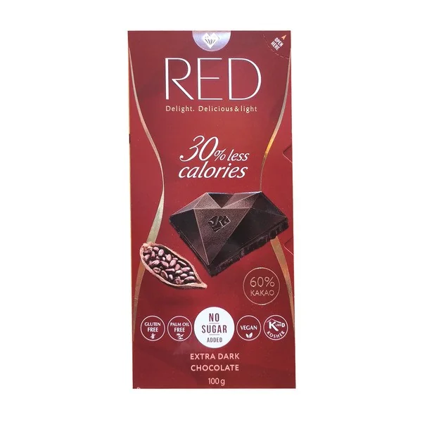 Czekolada ciemna bez cukru 60% kakao 100g [Red] - Red