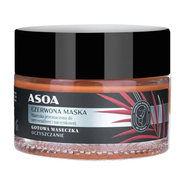 Czerwona maska do cery naczynkowej z glinką 50ml [Asoa] - Asoa