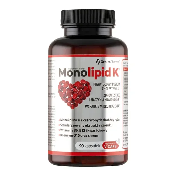 Czerwony ryż + Czosnek + Koenzym Q10 90 kapsułek [Monolipid K] - Monolipid K