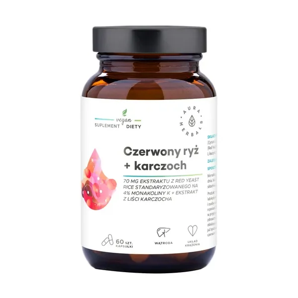 Czerwony ryż + karczoch 60 kapsułek [Aura Herbals] - Aura Herbals