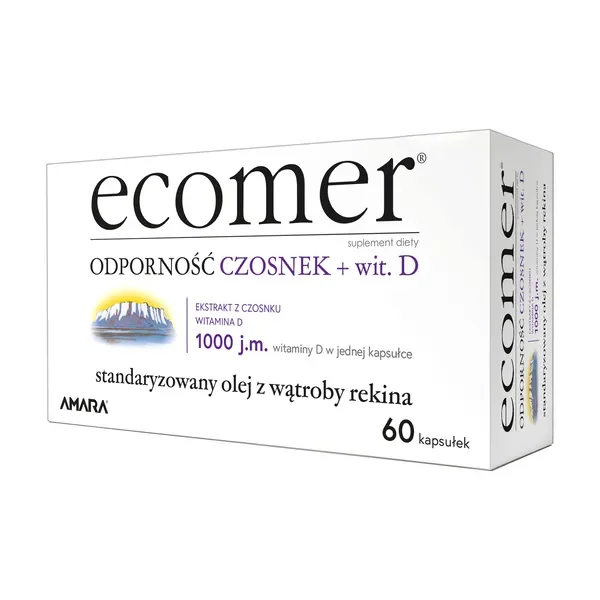 Czosnek + Witamina D 25 µg 60 kapsułek [Ecomer] - Ecomer
