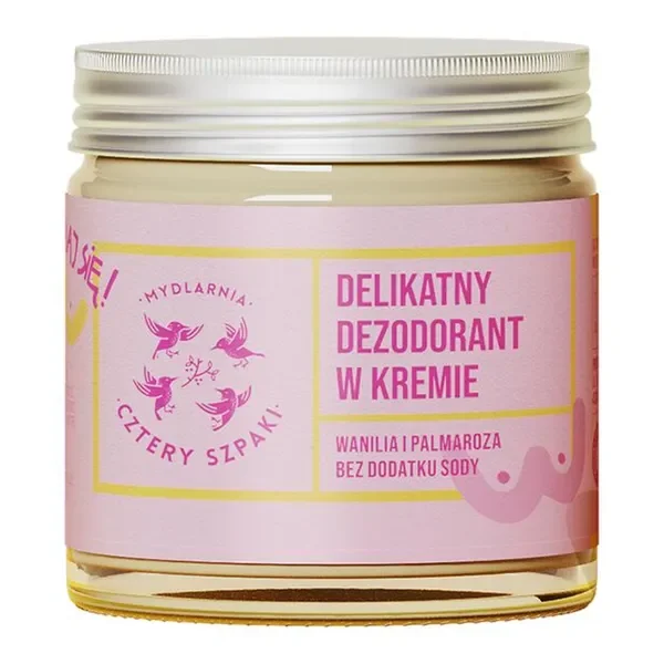 Delikatny dezodorant w kremie Wanilia i Palmaroza 60ml [Cztery Szpaki] - Cztery Szpaki