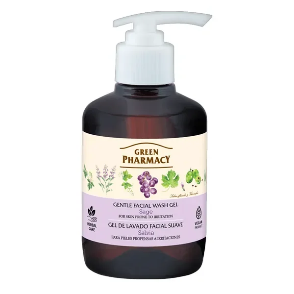 Delikatny żel do mycia twarzy z szałwią 270ml [Green Pharmacy] - Green Pharmacy