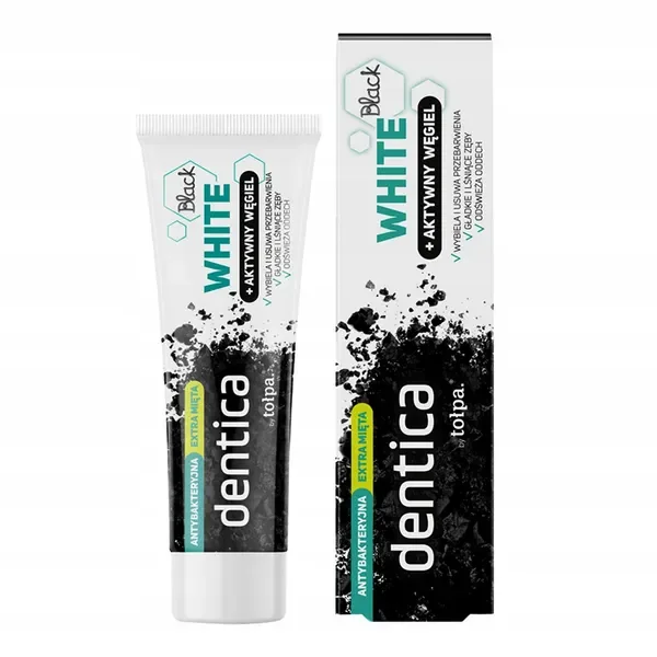 Dentica by Tołpa Black White pasta do zębów z aktywnym węglem 75ml - Dentica by Tołpa