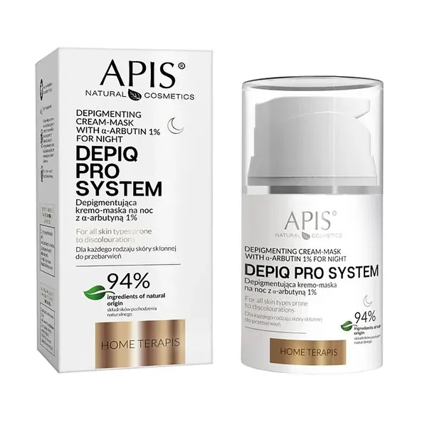 Depiq Pro System depigmentująca kremo-maska na noc z α-arbutyną 1% 50ml [APIS] - APIS