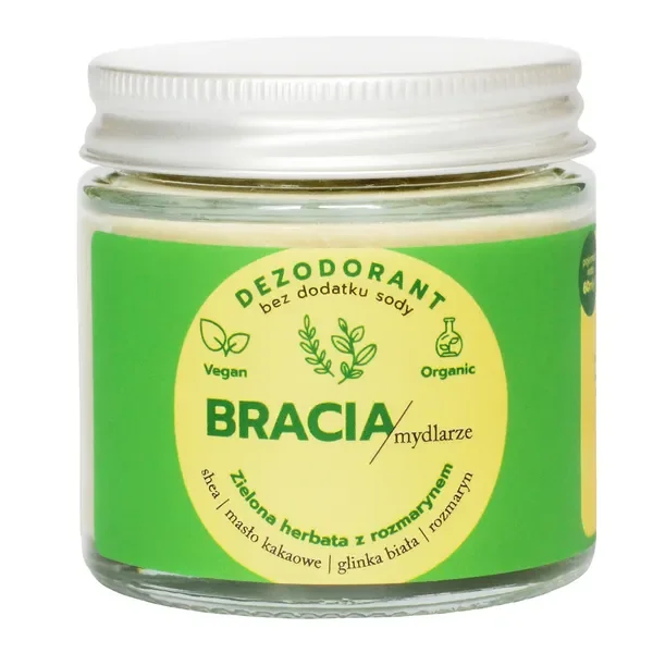 Dezodorant w kremie Zielona herbata z Rozmarynem 60ml [Bracia Mydlarze] - Bracia Mydlarze