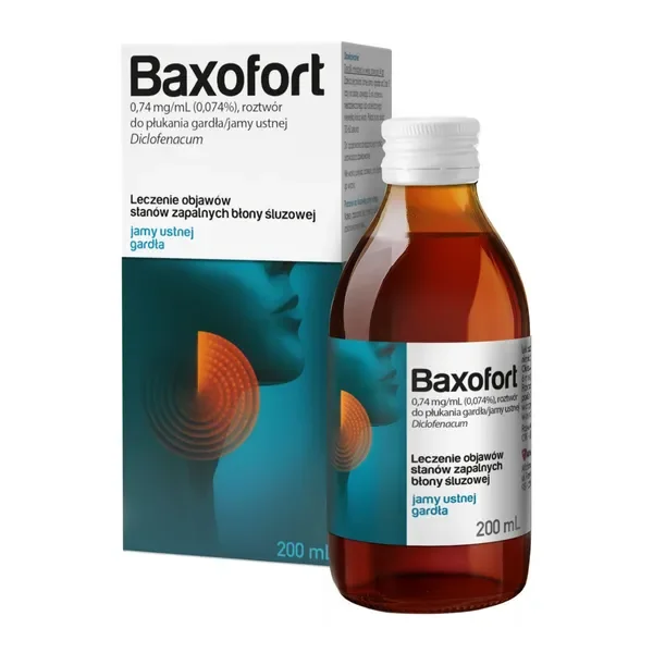 Diklofenak 0,74 mg/ml roztwór do płukania 200 ml [Baxofort] - Baxofort