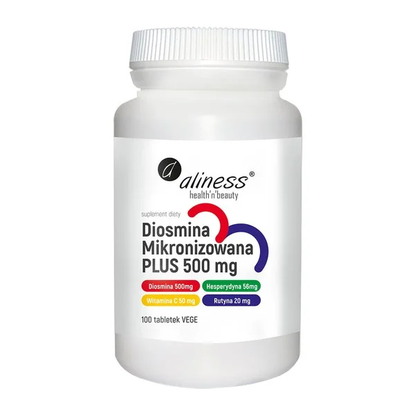 Diosmina Mikronizowana Plus 500 mg 100 tabletek [Aliness] - Aliness Health'N'Beauty