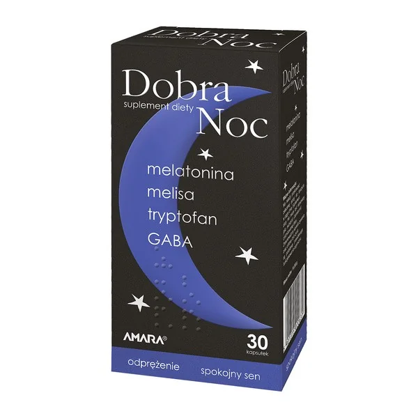 Dobra Noc 1mg melatoniny 30 kapsułek [Amara] - Amara
