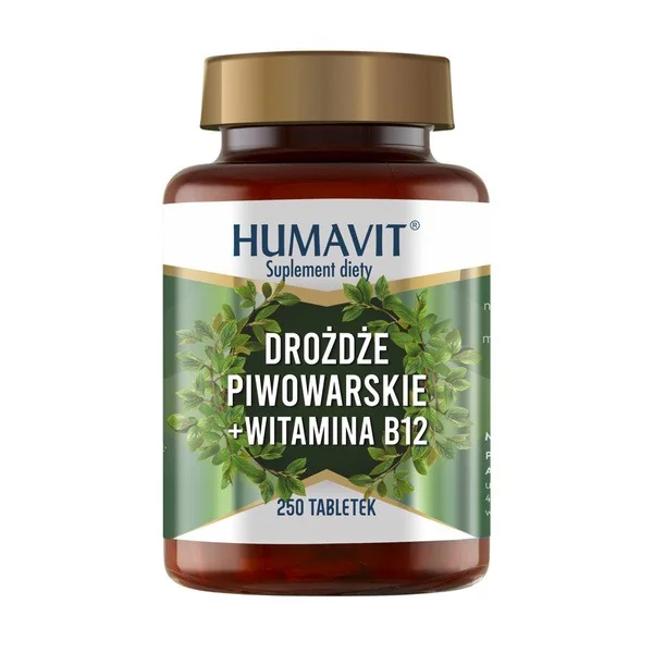 Drożdże Piwowarskie + Witamina B12 1000mg + 1mg 250 tabletek [Humavit] - Humavit