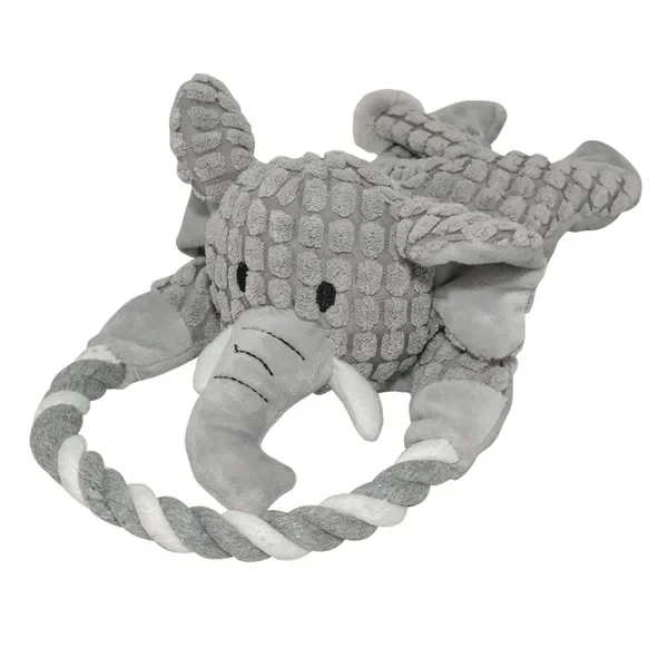 Duvoplus Słoń Retro pluszowa zabawka ze sznurem i piszczałką dla psa 1 szt. - Duvoplus