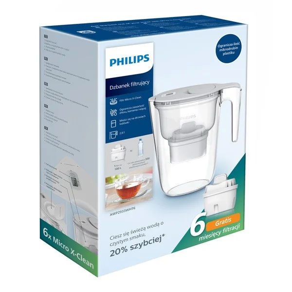 Dzbanek filtrujący 2,6L + 6 filtrów [Philips] - Philips