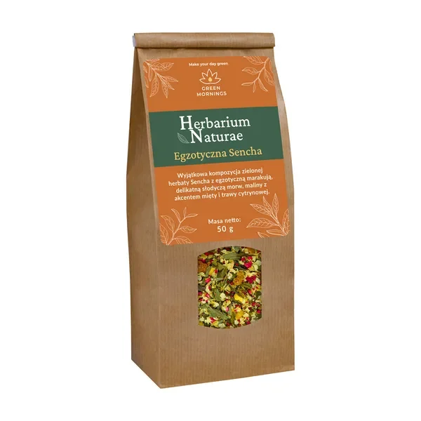 Egzotyczna Sencha herbata ziołowo-owocowa 50g [Green Mornings] - Green Mornings