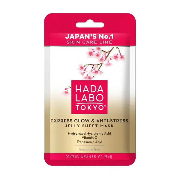 Ekspresowa maska w płachcie rozświetlająca i relaksująca 23 ml [Hada Labo Tokyo] - Hada Labo Tokyo