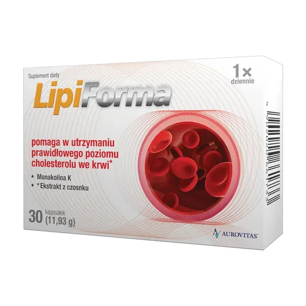 Ekstrakt z czerwonego ryżu + Czosnek 30 kapsułek [LipiForma] - LipiForma