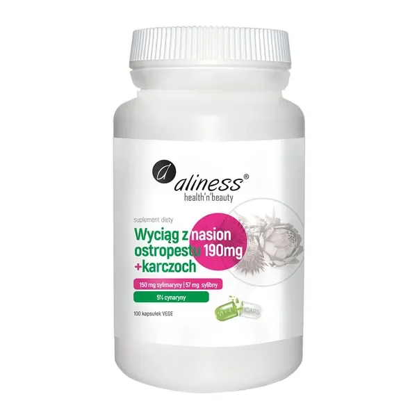 Ekstrakt z nasion ostropestu 190 mg + karczoch 100 mg [Aliness] - Aliness Health'N'Beauty