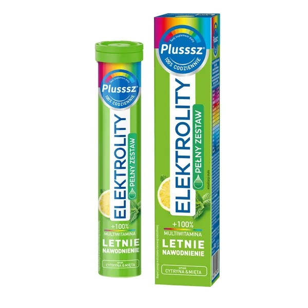 Elektrolity + 100% Multiwitamina tabletki musujące 24 szt. [Plusssz] - Plusssz