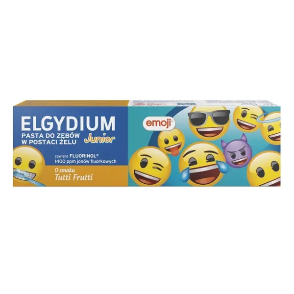 Elgydium Junior Emoji pasta do zębów dla dzieci 7-12 lat Tutti-Frutti 50ml - Elgydium