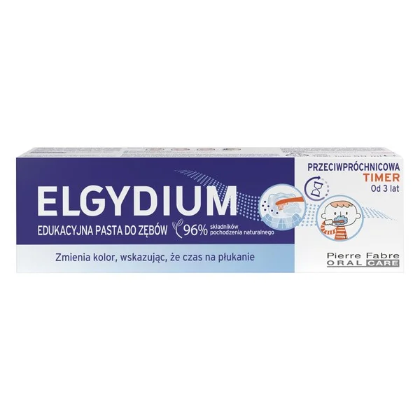 Elgydium Timer edukacyjna pasta do zębów zmieniająca kolor 50ml - Elgydium