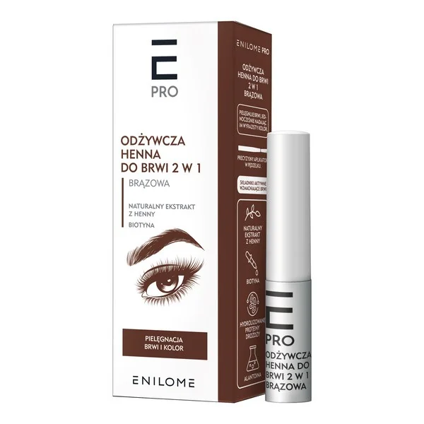 Enilome Pro odżywcza henna do brwi 2 w 1 brązowa 3 ml [Enilome] - Enilome