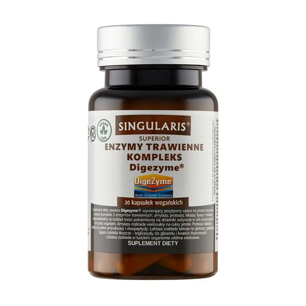 Enzymy trawienne Digezyme 150 mg 30 kapsułek [Singularis] - Singularis