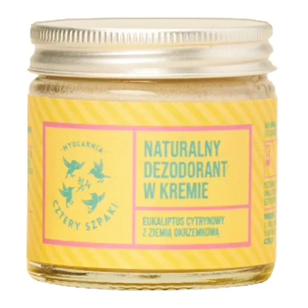 Eukaliptus Cytrynowy naturalny dezodorant w kremie 60ml [Cztery Szpaki] - Cztery Szpaki