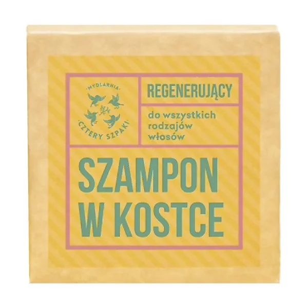 Eukaliptus Cytrynowy regenerujący szampon w kostce 75g [Cztery Szpaki] - Cztery Szpaki