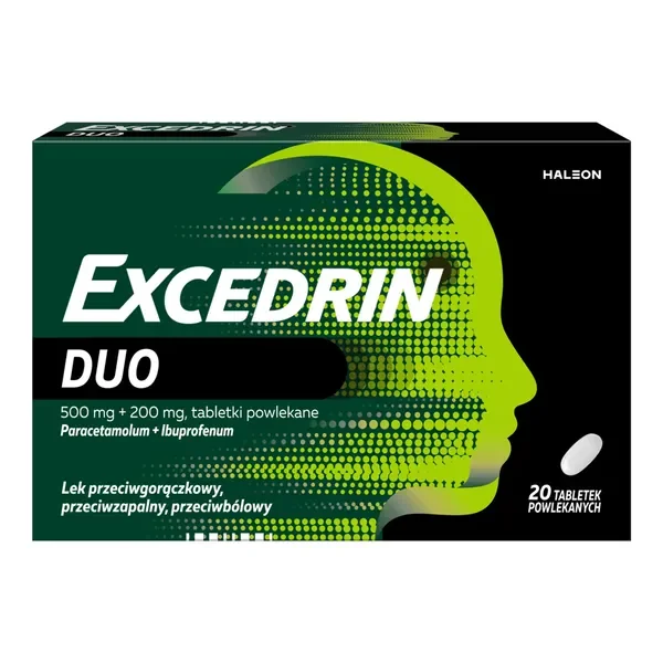 Excedrin Duo Paracetamol 500mg + Ibuprofen 200mg 20 tabletek [Excedrin] - Excedrin
