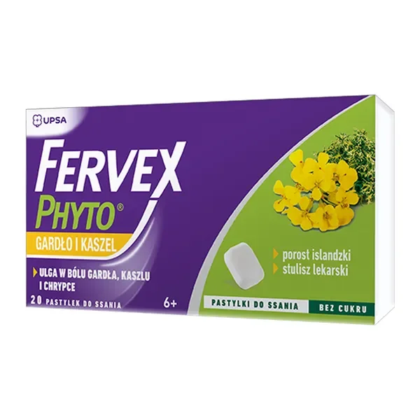 Fervex Phyto Gardło i Kaszel pastylki do ssania 20 szt. - Fervex Phyto