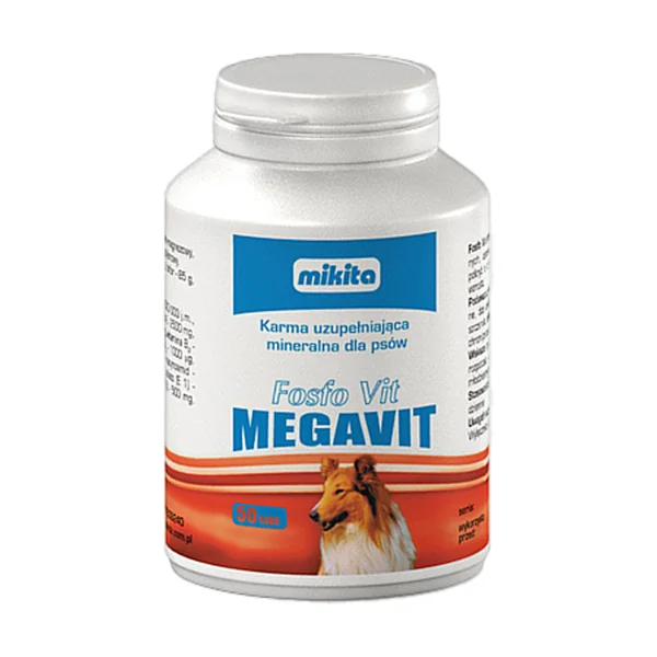 Fosfo Vit megavit karma uzupełniająca mineralna dla psów 50 tabletek [Mikita] - Mikita