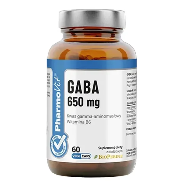 GABA 650 mg 60 kapsułek [Pharmovit Clean Label] - Pharmovit Clean Label
