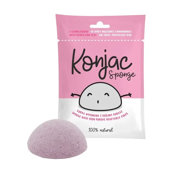 Gąbka konjac do twarzy różowa 1 szt. [Diet-Food] - Diet-Food