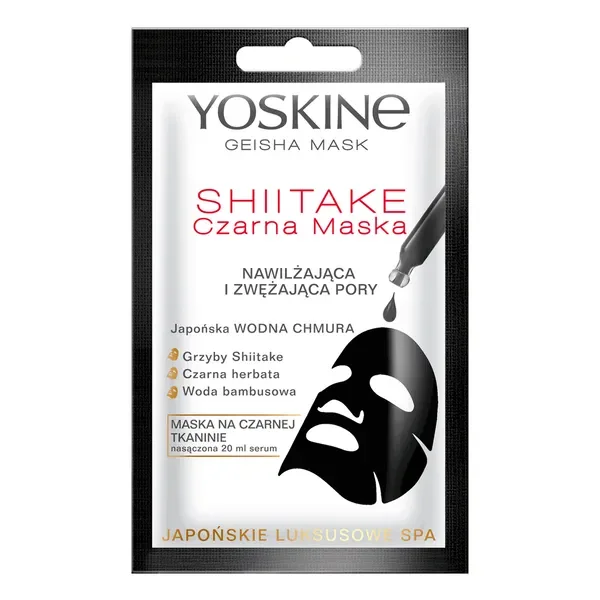 Geisha Mask maska na czarnej tkaninie Shiitake 20 ml [YOSKINE] - YOSKINE