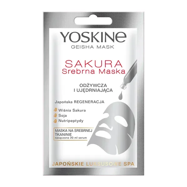 Geisha Mask maska na srebrnej tkaninie Sakura 20 ml [YOSKINE] - YOSKINE