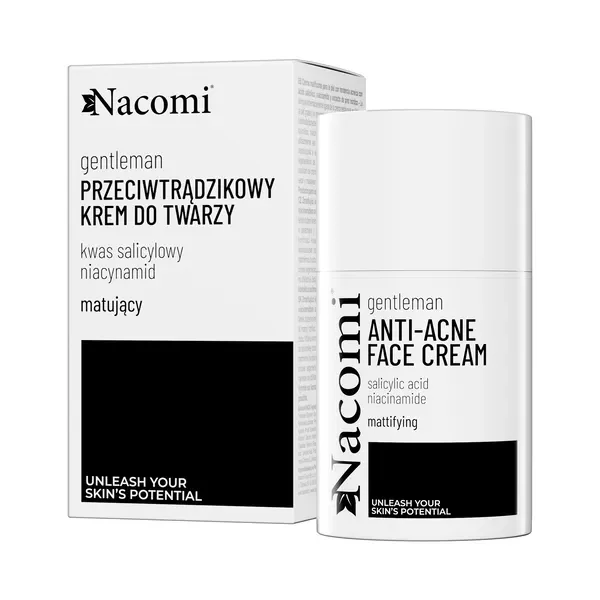 Gentelman przeciwtrądzikowy krem do twarzy matujący 50ml [Nacomi] - Nacomi
