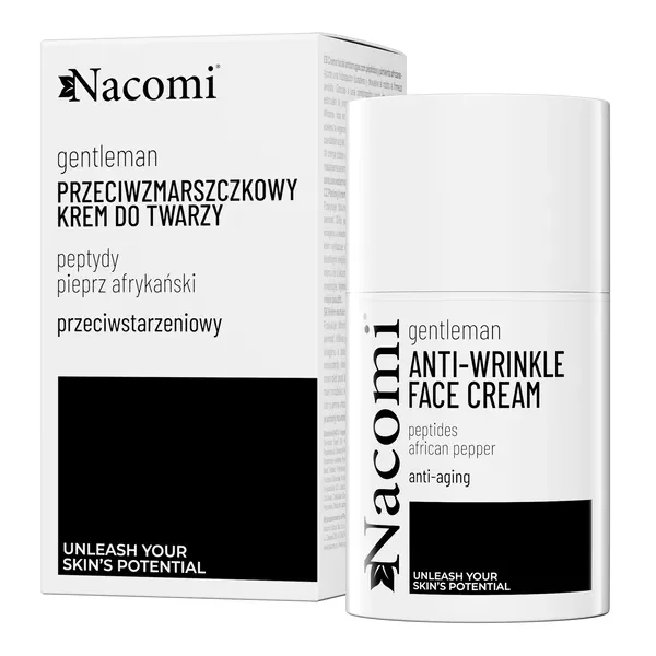 Gentleman przeciwzmarszczkowy krem do twarzy z peptydami i pieprzem afrykańskim 50ml [Nacomi] - Nacomi