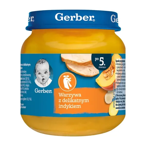Gerber indyk z dynią i ziemniaczkami 5m+ 125g - Gerber