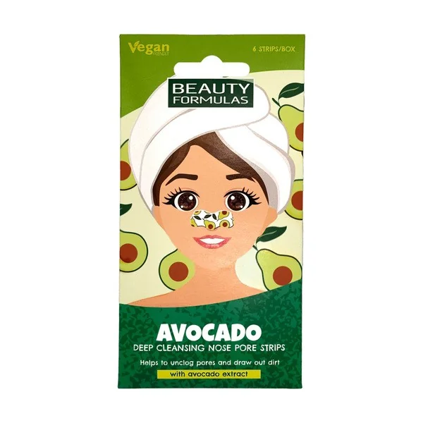 Głęboko oczyszczające paski na nos awokado 6 szt. [Beauty Formulas] - Beauty Formulas