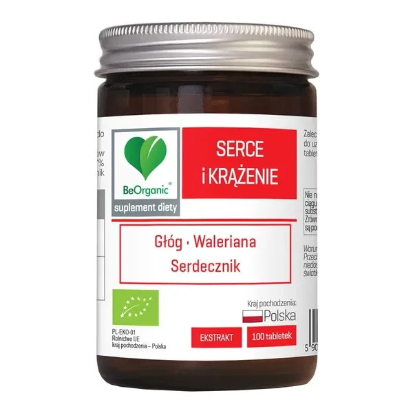 Głóg Kozłek Serdecznik 500mg 100 tabletek [BeOrganic] - BeOrganic