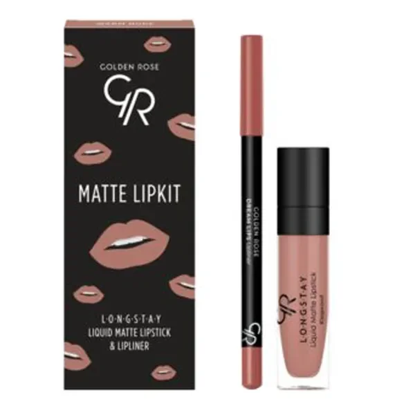 Golden Rose Matte Lipkit zestaw do makijażu ust nude 7,6g - Golden Rose
