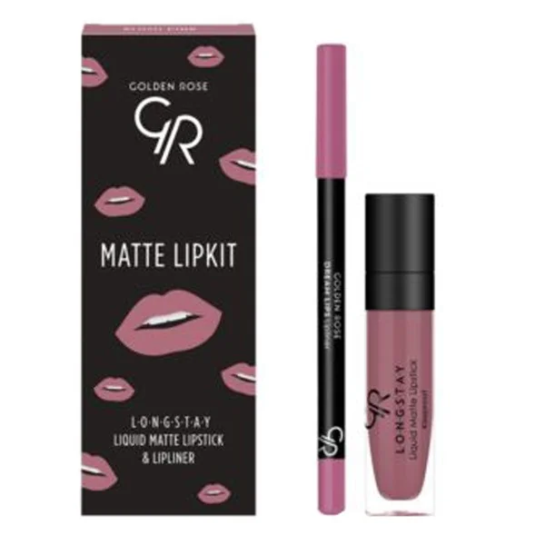 Golden Rose Matte Lipkit zestaw do makijażu ust pink 7,6g - Golden Rose