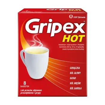 Gripex Hot proszek 8 saszetek [US PHARMACIA] - US PHARMACIA