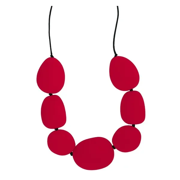 Gryzak-naszyjnik silikonowy czerwony 1 szt [Jellystone Designs] - Jellystone Designs