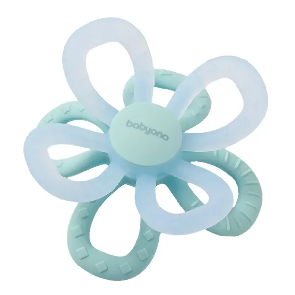 Gryzak silikonowy Flower niebieski [BabyOno] - BabyOno
