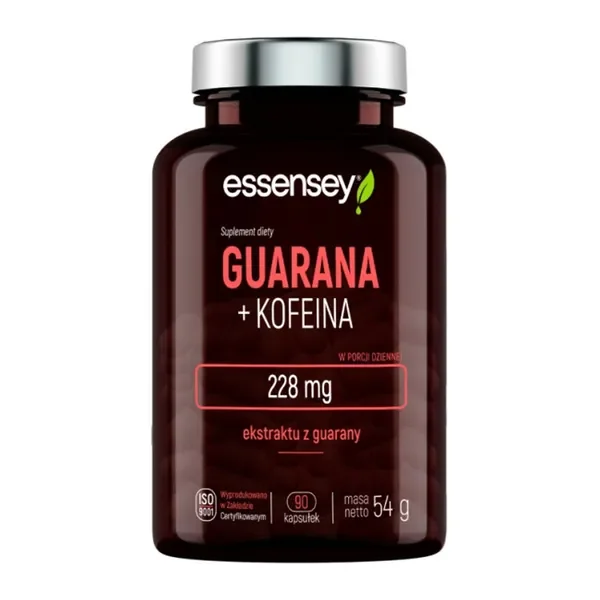 Guarana + Kofeina 200mg 90 kapsułek [Essensey] - Essensey