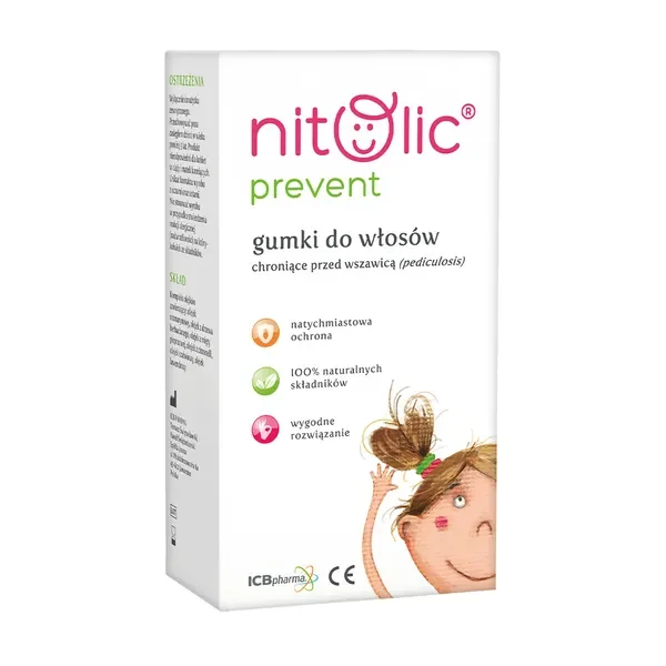 Gumki do włosów przeciwdziałające wszawicy 4 szt. [Nitolic] - Nitolic