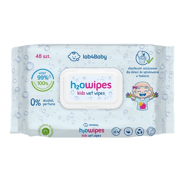 H2O Wet Wipes Kids chusteczki celulozowe dla dzieci 48 szt [Lab4Baby] - Lab4Baby