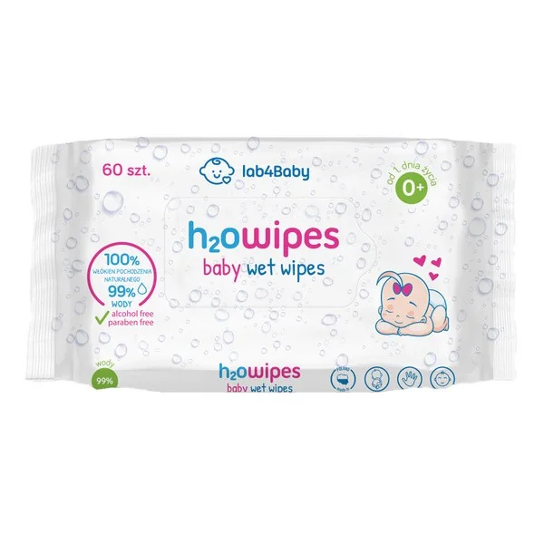 H2O Wipes chusteczki nawilżane dla dzieci 60 szt. [Lab4Baby] - Lab4Baby